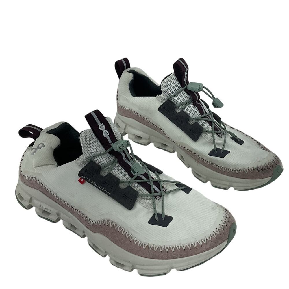On Running Womens White Gray Pink Athletic Shoes